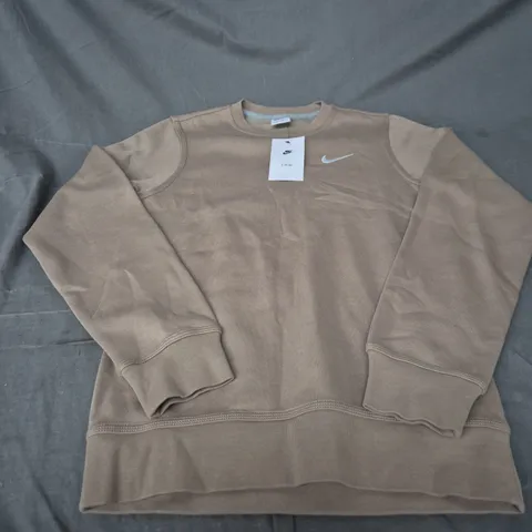NIKE SWEATSHIRT – TAN/BROWN, MEN'S UK XS