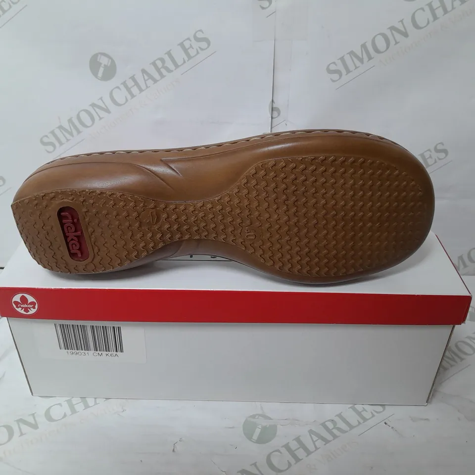 RIEKER BEAD DETAIL LEATHER SANDAL IN BEIGE SIZE 7