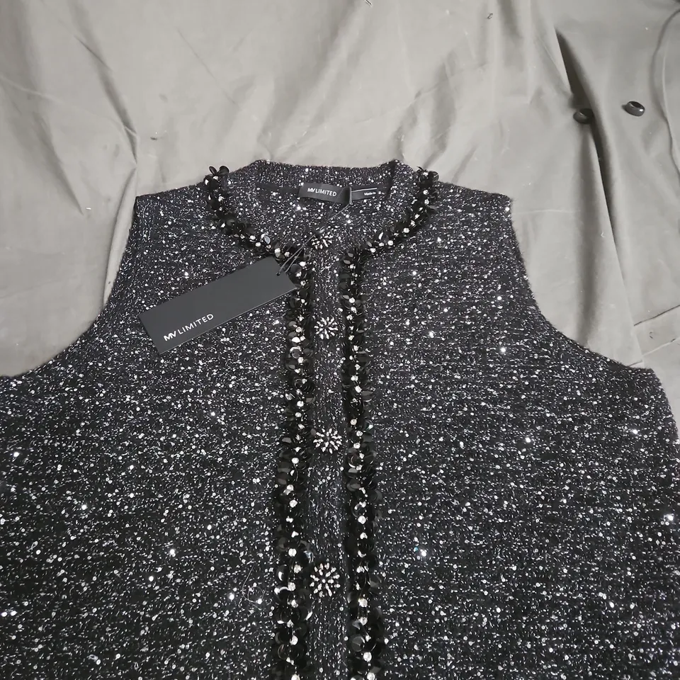 MINT VELVET BLACK BEAD TRIM SLEEVELESS TOP – SIZE L