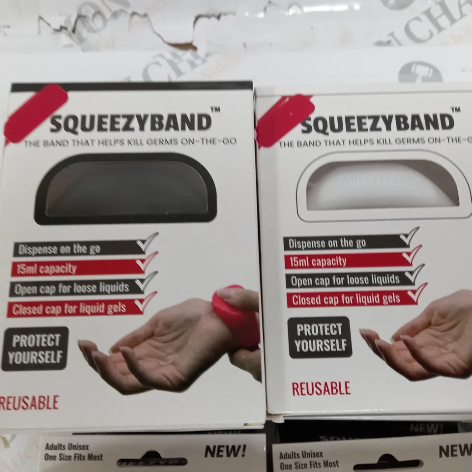 LOT OF 12 SQUEEZY BAND GEL DISPENSERS