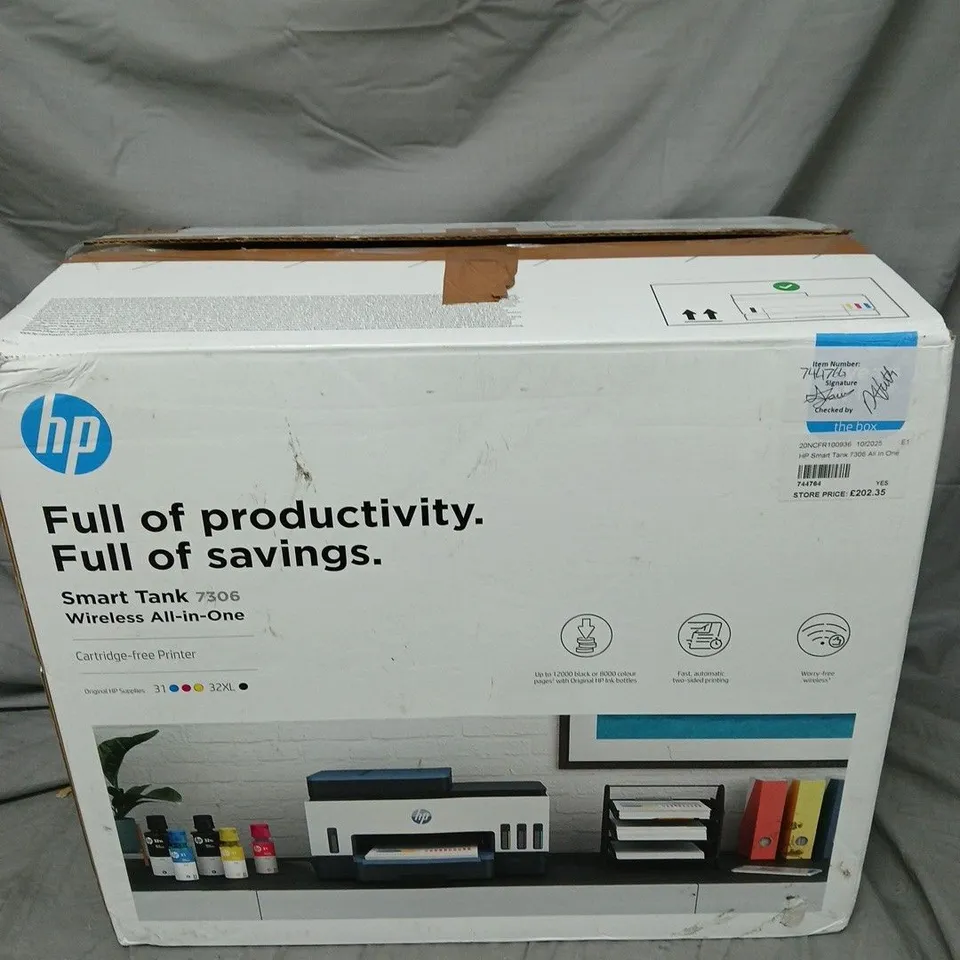 HP SMART TANK 7306 ALL IN ONE WIRELESS TANK PRINTER