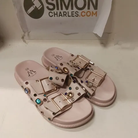 WOMEN'S PINK BEJEWELED SANDALS – UK 5 (EU 38)