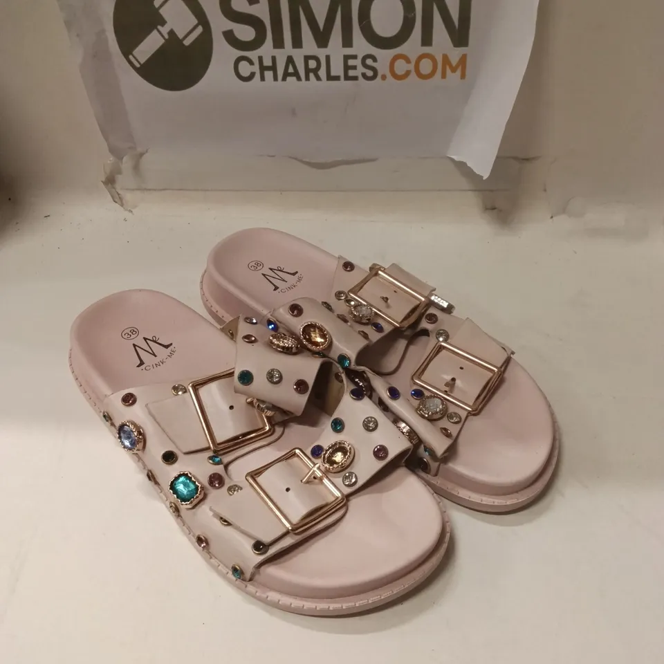 WOMEN'S PINK BEJEWELED SANDALS – UK 5 (EU 38)