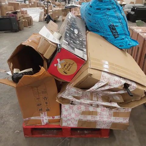 PALLET OF ASSORTED HOUSEHOLD GOODS AND INCOMPLETE FURNITURE PARTS