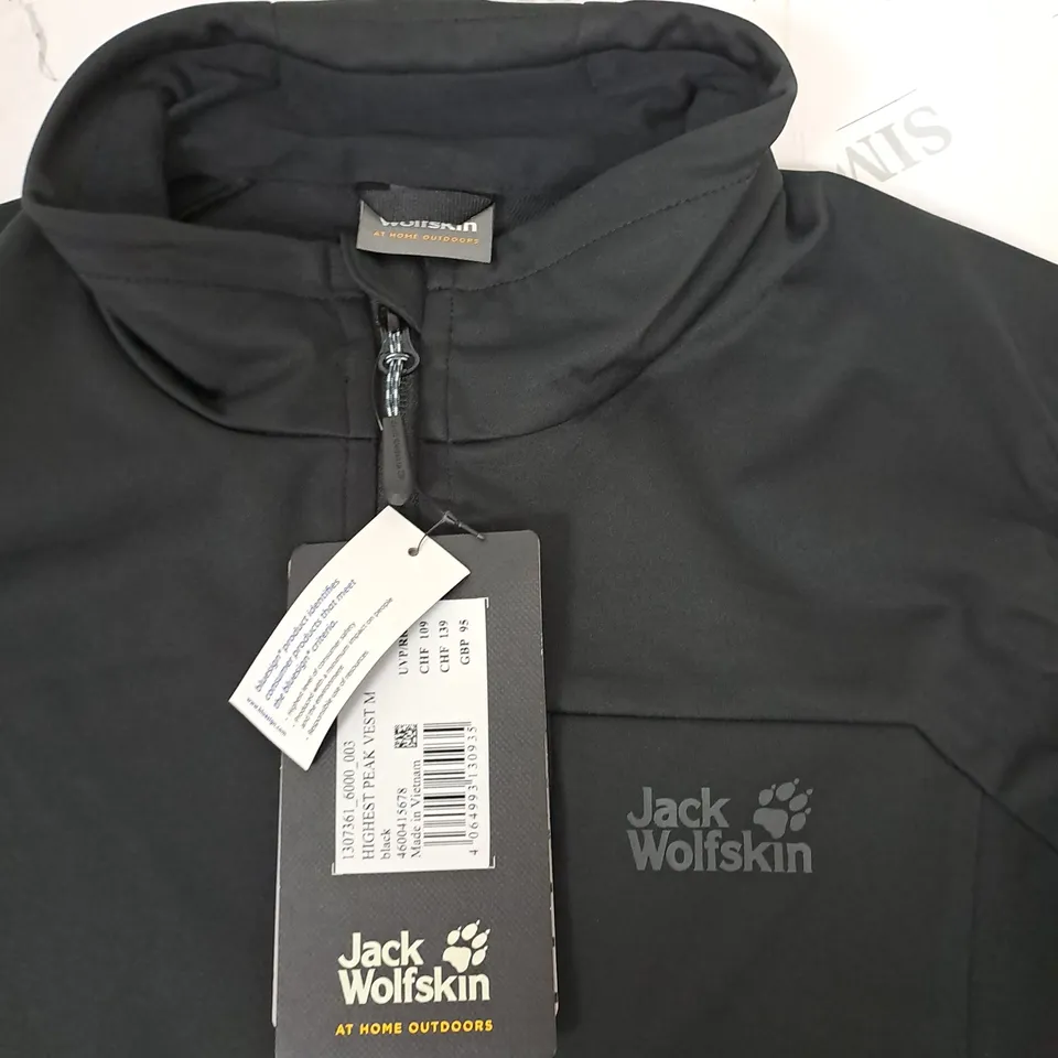 JACK WOLFSKIN HIGHEST PEK VEST IN BLACK - UK 40