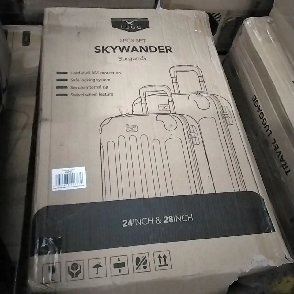 BOXED 2PCS SET SKYWANDER SUITCASES BURGUNDY