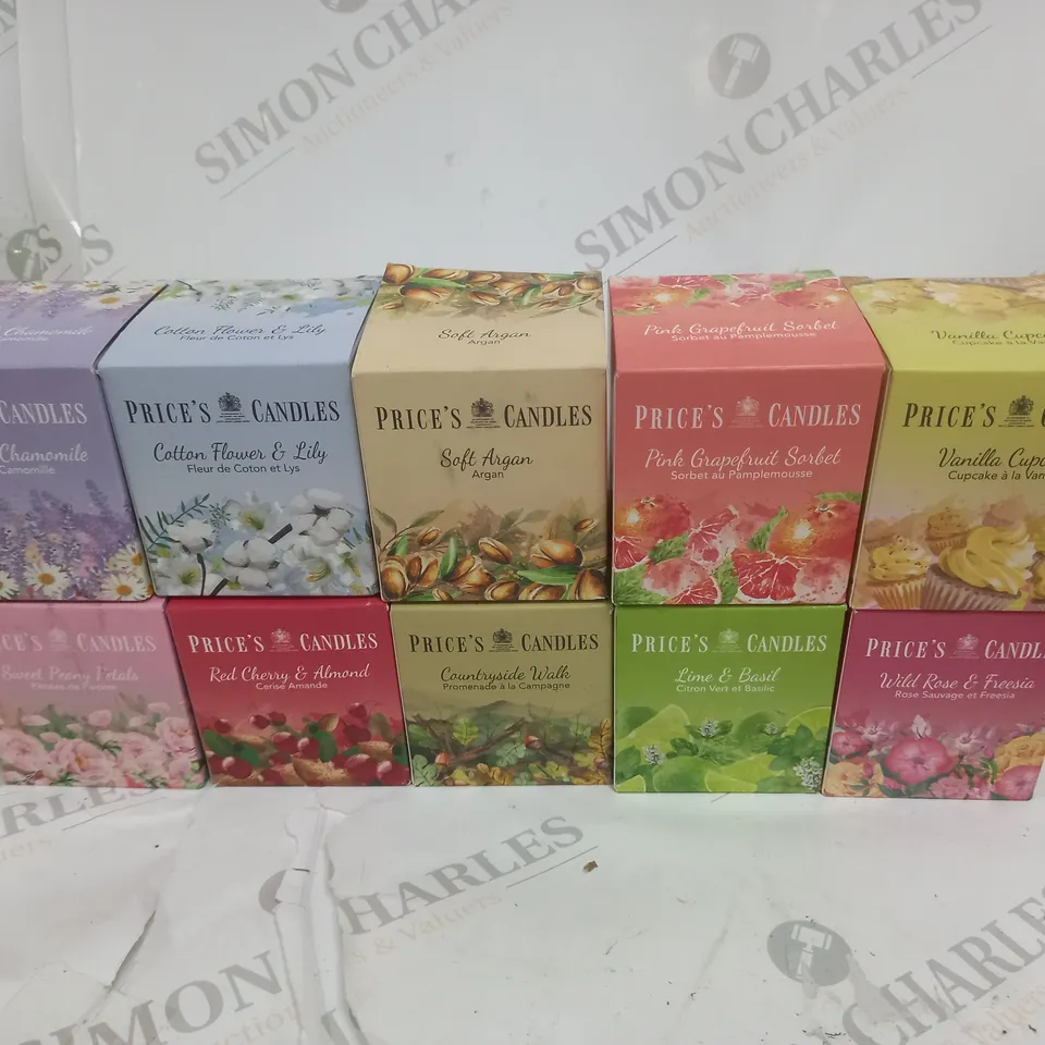 PRICES CANDLES SET OF 10 JAR CANDLES IN GIFT BOXES