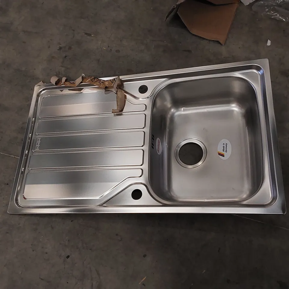 FRANKE BRUSHED STAINLESS STEEL SINK BOWL AND DRAINER 