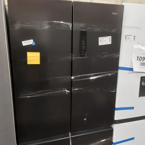 CHIQ AMECICAN FRIDGE FREEZER CROSS DOOR, 415 L, 182 CM HEIGHT, 63 CM DEPTH,SIDE BY SIDE,CARE+ MULTI-TEMP ZONE,SMART INVERTER COMPRESSOR, SLEEK STAINLESS DARK, FREE FROST
