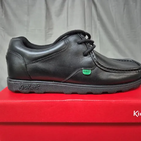 BOXED KICKERS FRAGMA LACE LEATHER BLACK SHOES - SIZE 43