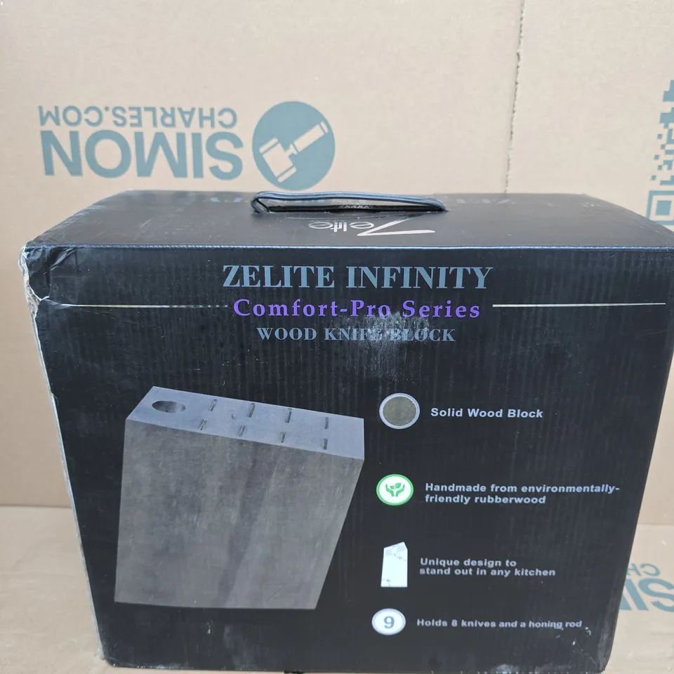 ZELITE INFINITY COMFORT-PRO SERIES SOLID WOOD KNIFE BLOCK