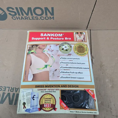 SANKOM SUPPORT & POSTURE BRA – ORGANIC COTTON, SIZE L