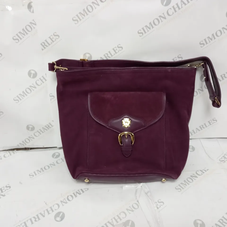 ASHWOOD PURPLE HANDBAG WITH FRONT POCKET 