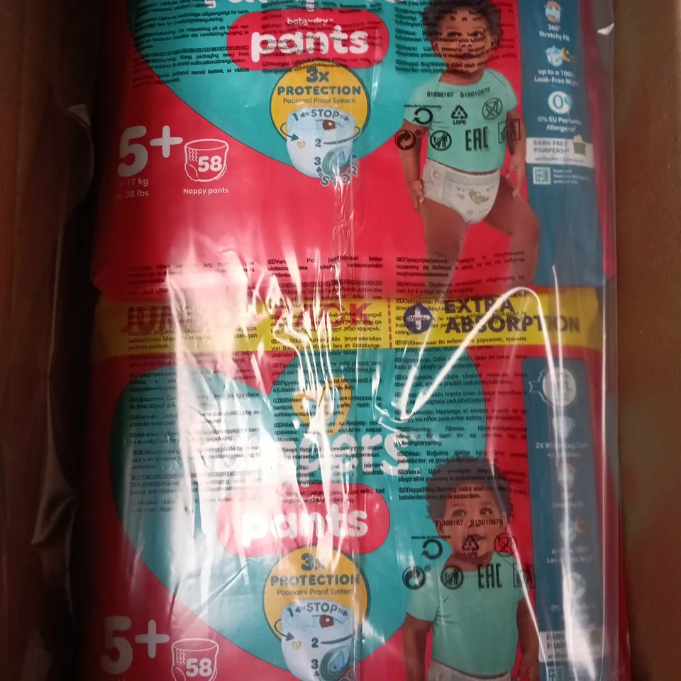 2 X PAMPERS BABY-DRY NAPPY PANTS JUMBO+ PACKS