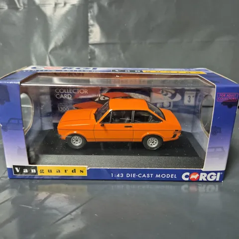 BOXED CORGI VANGUARDS LIMITED EDITION VA12617 FORD ESCORT MK2 1600 SPORT 1:43 DIE-CAST MODEL