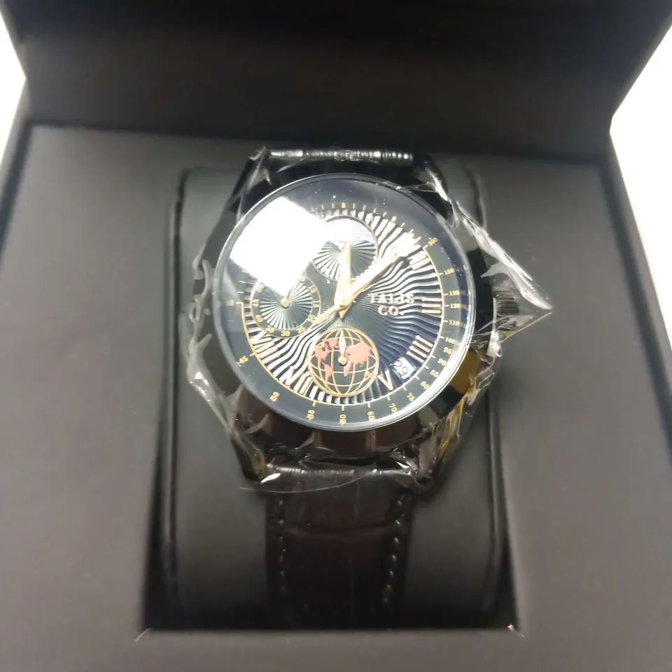 MENS TALIS CO 7120 CHRONOGRAPH WATCH – MOON PHASE MOVEMENT – GENUINE LEATHER STRAP – RRP £510