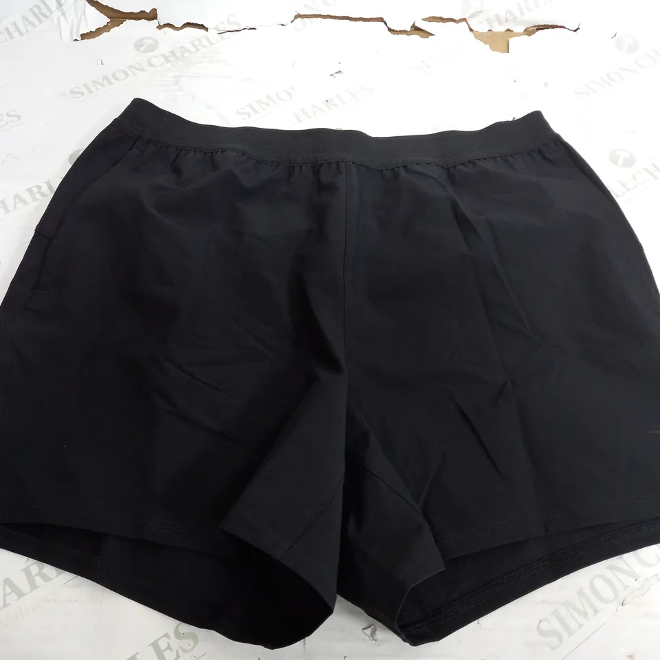 GYMSHARK LIGHT BLACK SHORTS - MEDIUM
