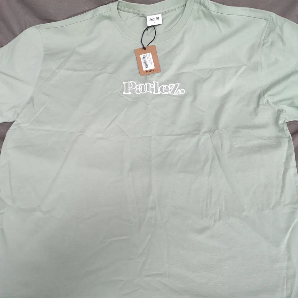 PARLEZ STAFFA OVERSIZED T-SHIRT IN SEA MIST - LARGE