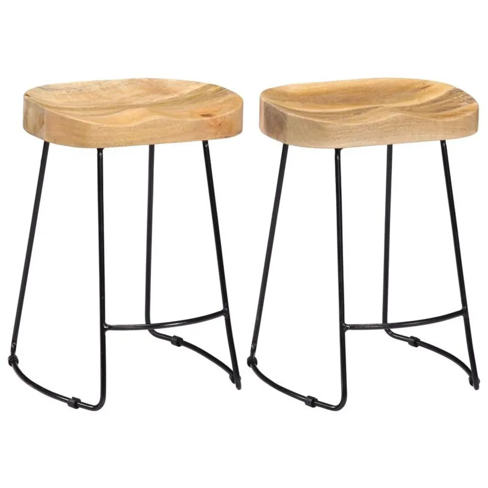 WINBUSH 75CM BAR STOOL- BLACK/ BEIGE