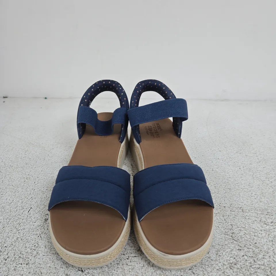 SKECHERS BOBS WOMEN'S BLUE PLATFORM SANDALS - SIZE 8