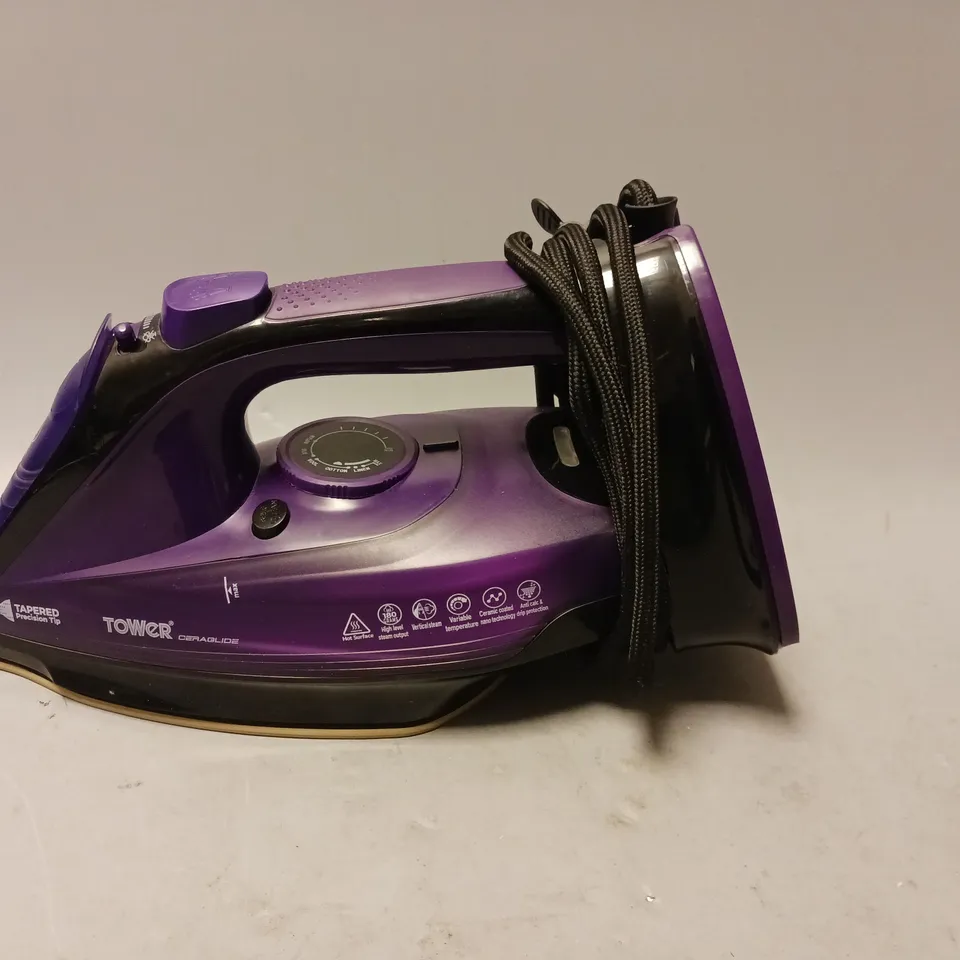 TOWER 2-IN-1 2400W CORDED/CORDLESS STEAM IRON PURPLE