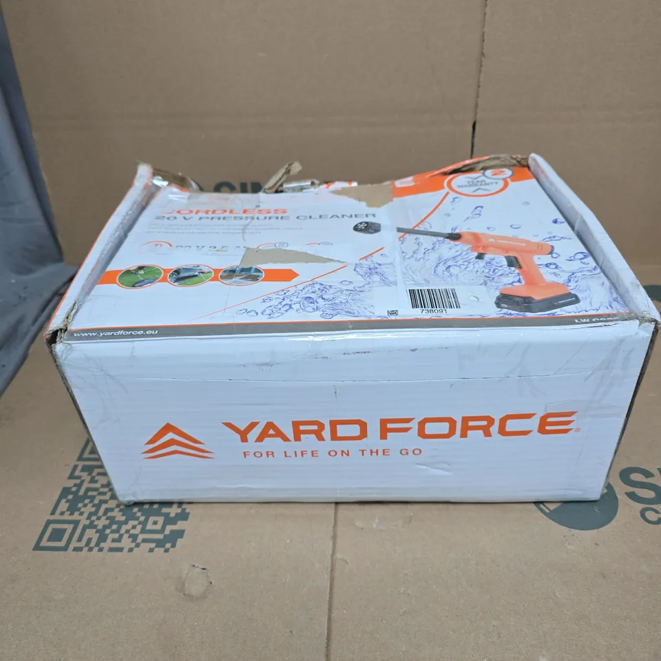 YARD FORCE 20V CORDLESS PRESSURE WASHER