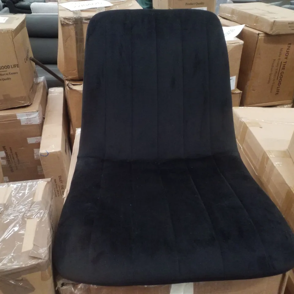 BOXED SET OF 2 VELVET BLACK DINING CHAIRS