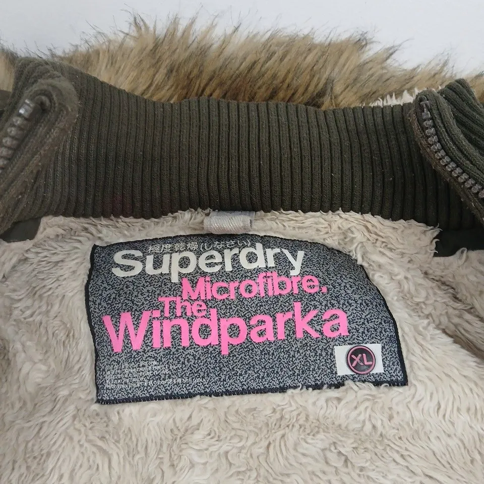 SUPERDRY WINDPARKA MICROFIBRE PARKA – OLIVE GREEN, UK XL