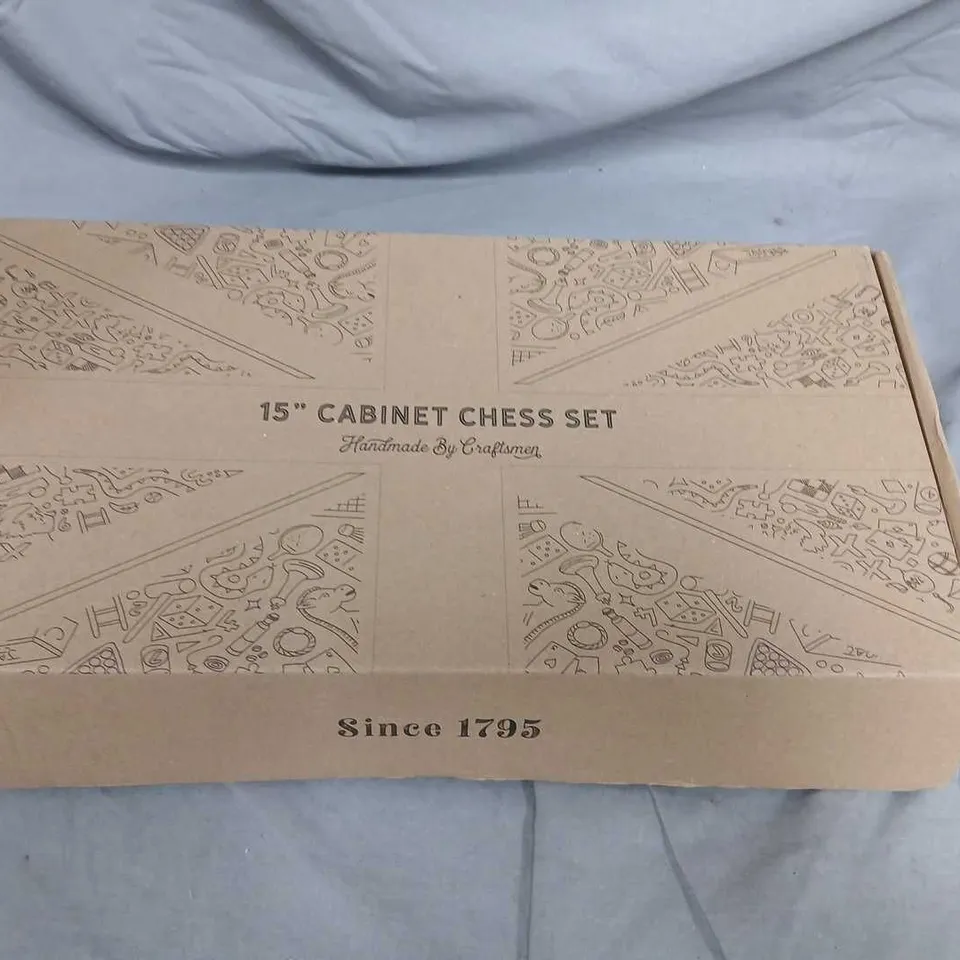 15-INCH CABINET CHESS SET – HANDMADE BY CRAFTSMEN