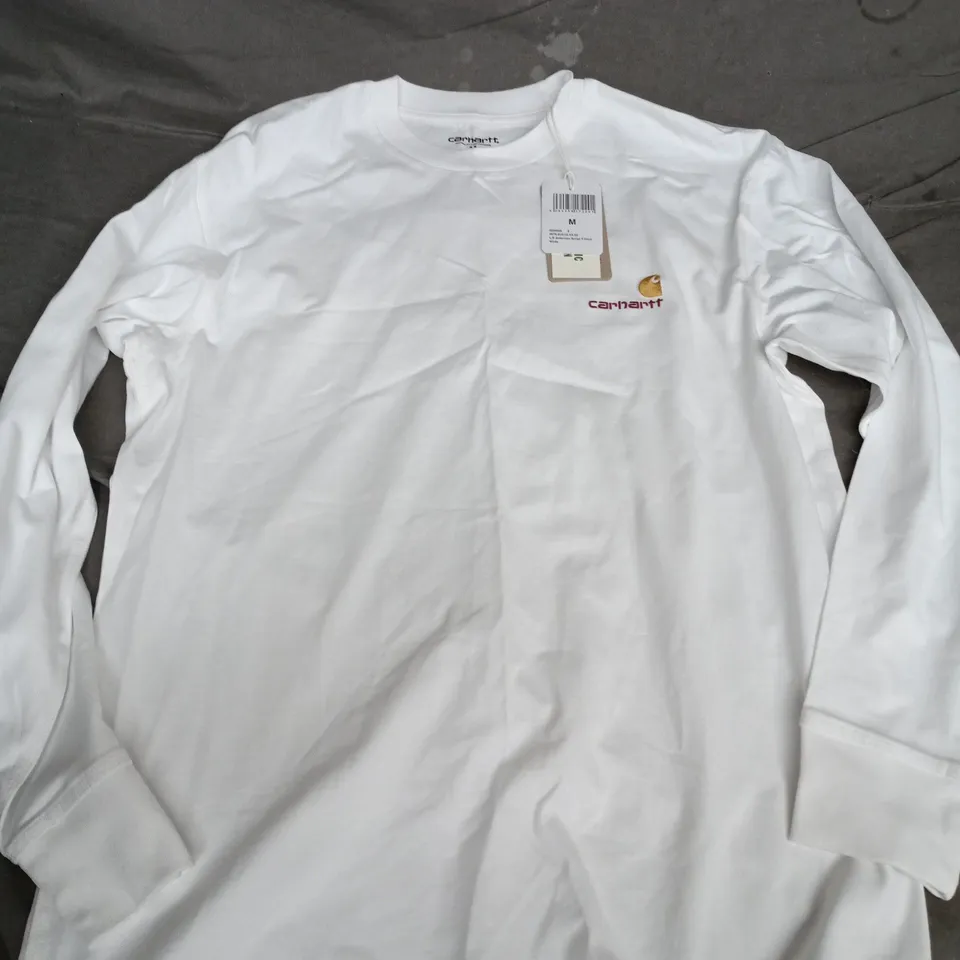 CARHARTT L/S AMERICAN SCRIPT T-SHIRT – WHITE, SIZE M