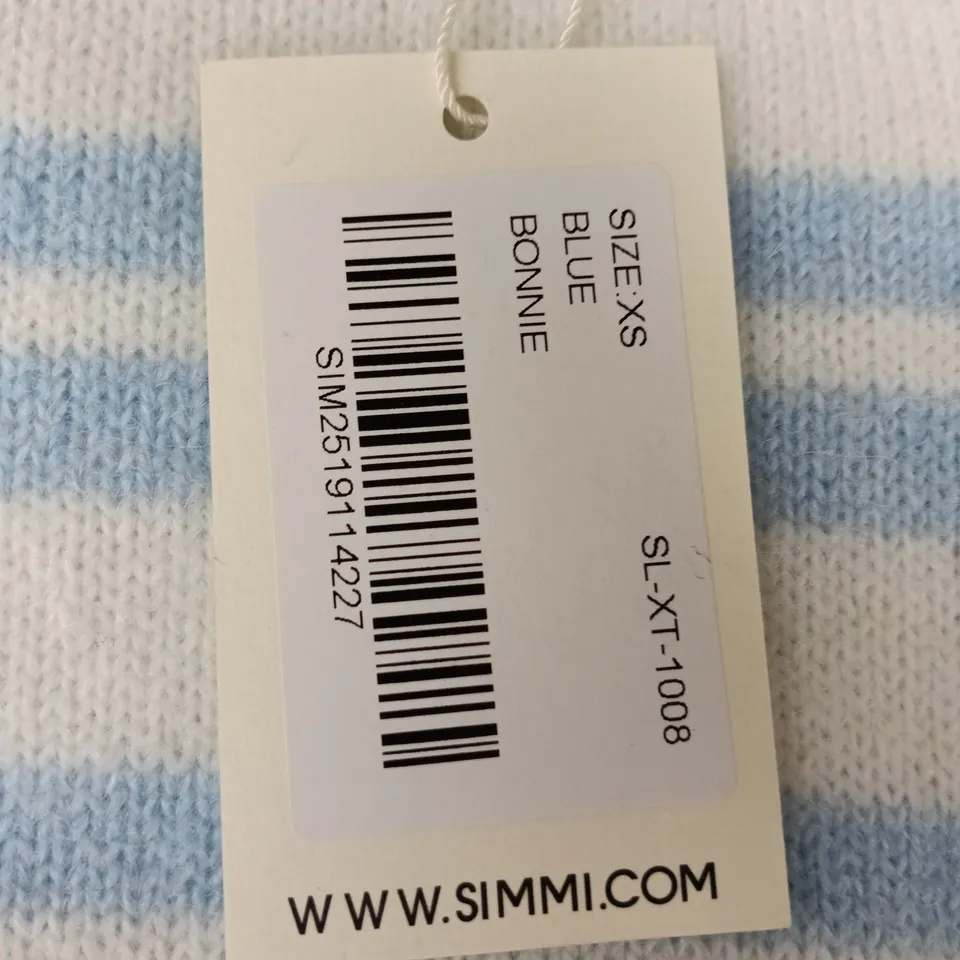 SIMMI London Striped Knit Cardigan, XS – blue & white