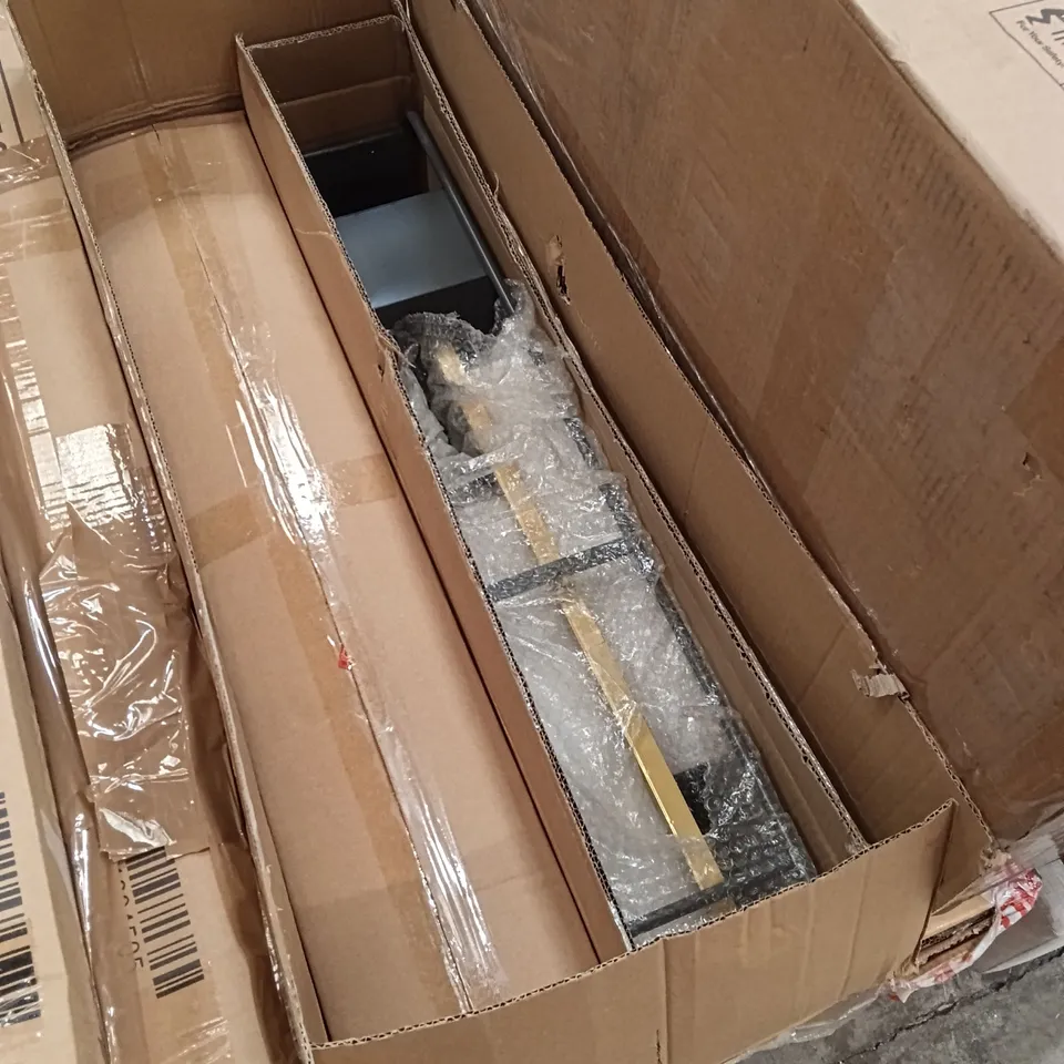 BOXED MIRROR/DRAWER UNIT (SET OF 2) - GREY/GOLD (1 BOX)