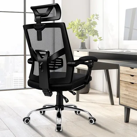 BOXED ELFORDSON MESH OFFICE CHAIR GAMING EXECUTIVE FABRIC SEAT RACING FOOTREST RECLINE