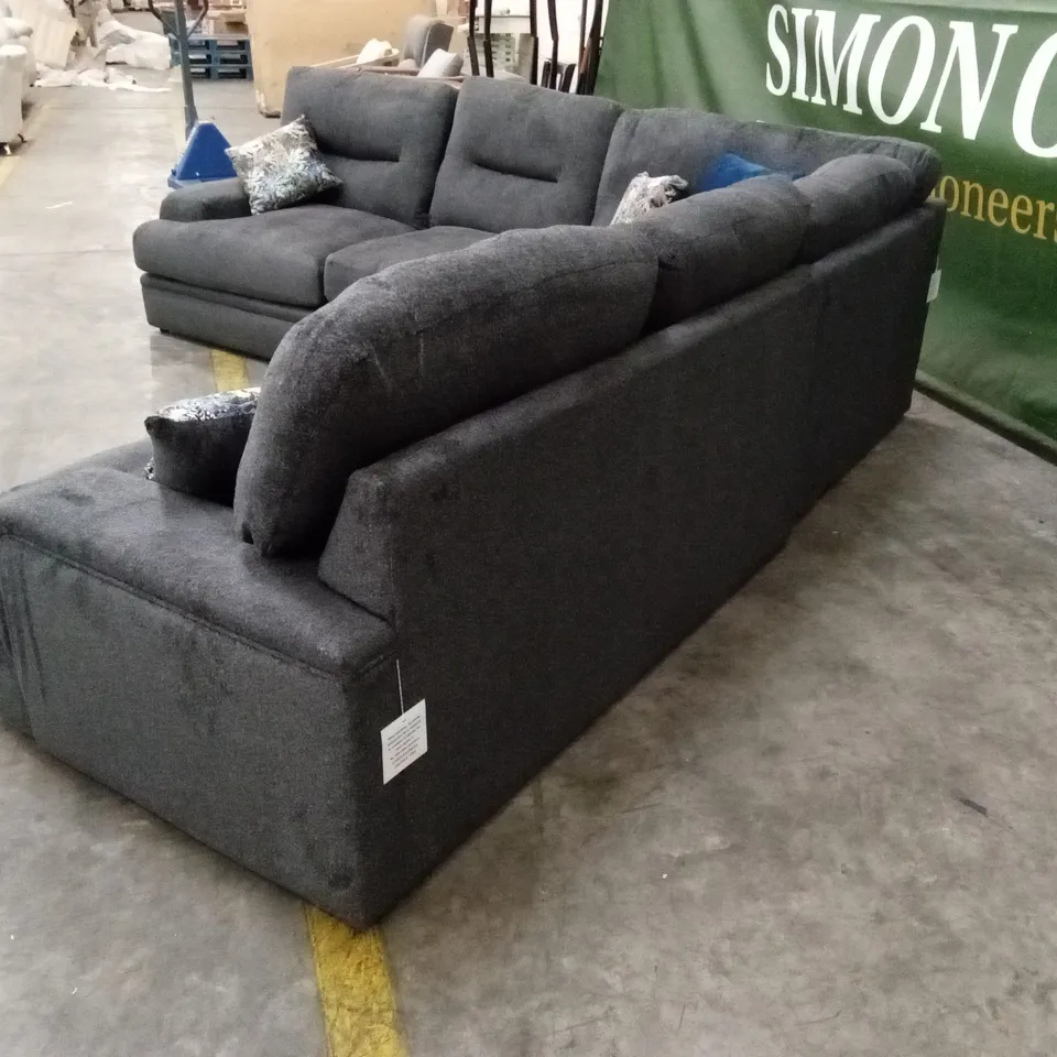 TRIESTE FABRIC CORNER GROUP SOFA - CHARCOAL RRP £2999