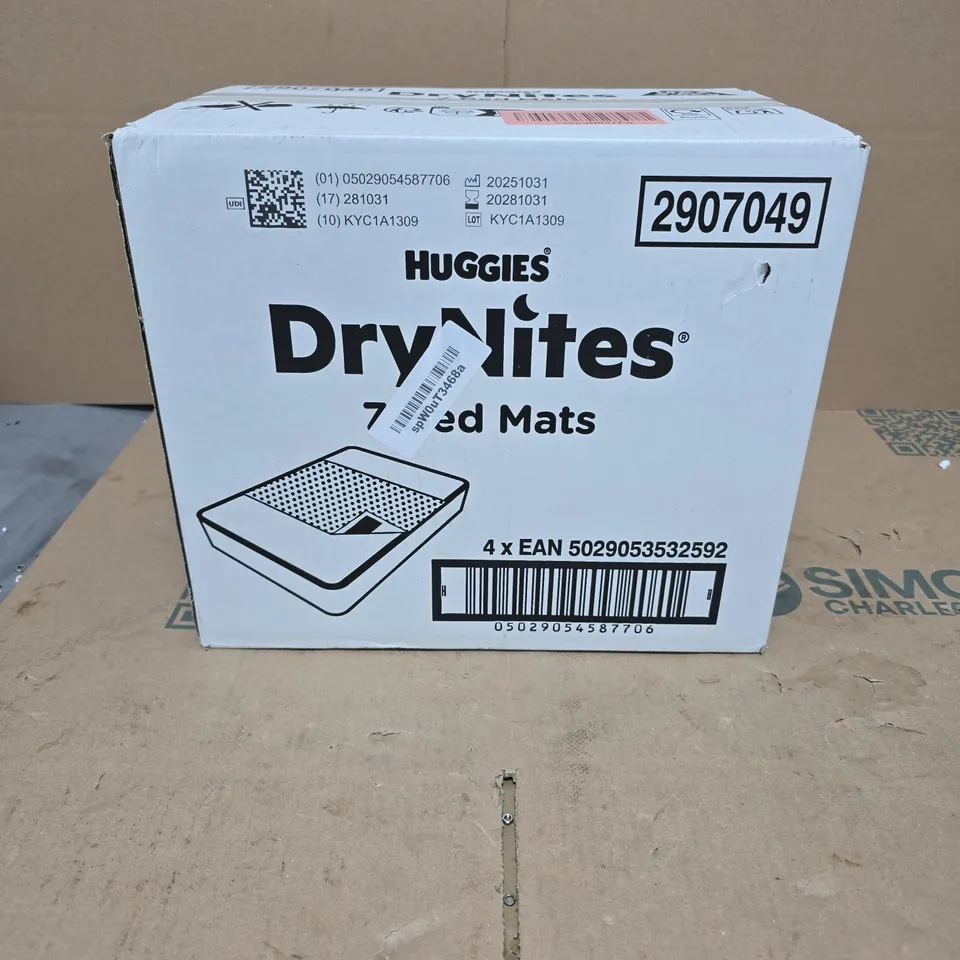 HUGGIES DRY NITES 7 BED MATS BOXED