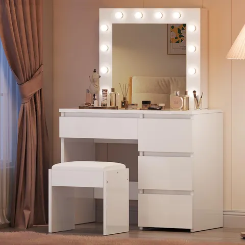 BOXED YITAHOME DRESSING TABLE VANITY DESK WITH LED LIGHTS (2 BOXES)
