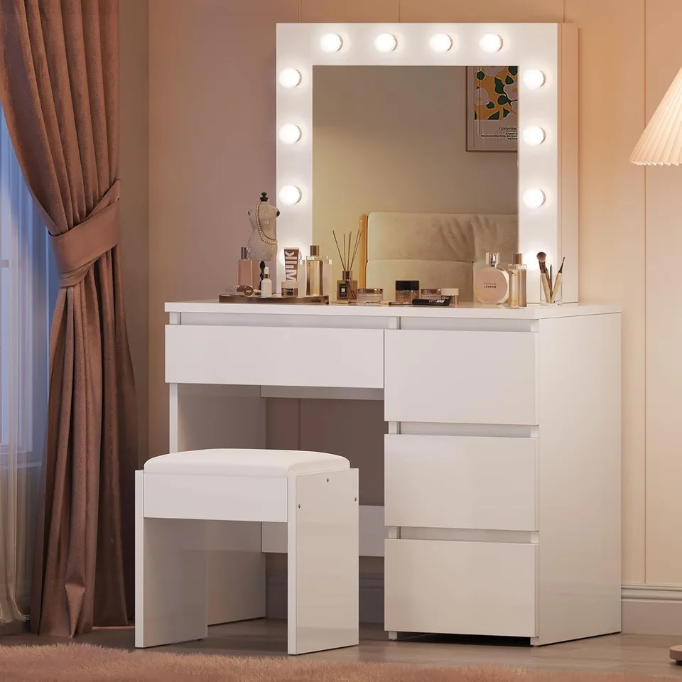 BOXED YITAHOME DRESSING TABLE VANITY DESK WITH LED LIGHTS (2 BOXES)