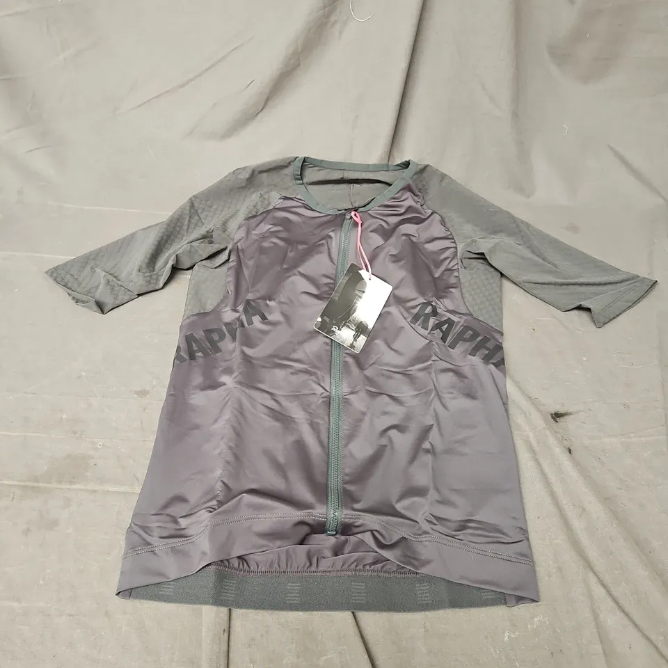 RAPHA MENSPRO TEAM AERO JERSEY IN GREEN/GREY SIZE M