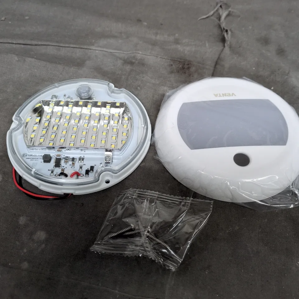 BOXED VENTA AU.25 SERIES ROUND DUAL VOLTAGE LED INTERIOR LIGHT WITH PIR - SURFACE MOUNT 