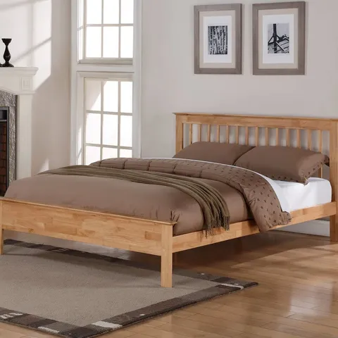 BOXED ALVARES BED FRAME - LIGHT OAK (2 BOXES)