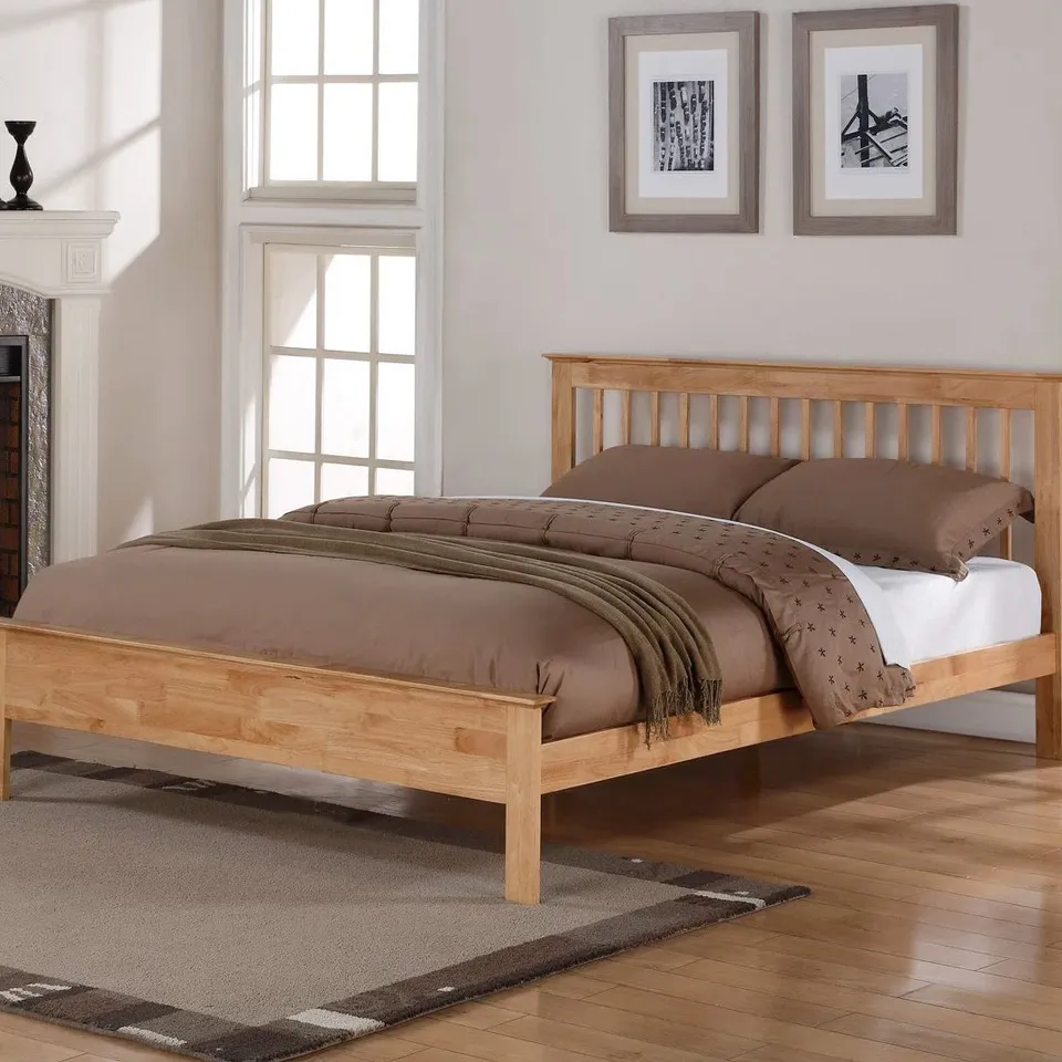 BOXED ALVARES BED FRAME - LIGHT OAK (2 BOXES)