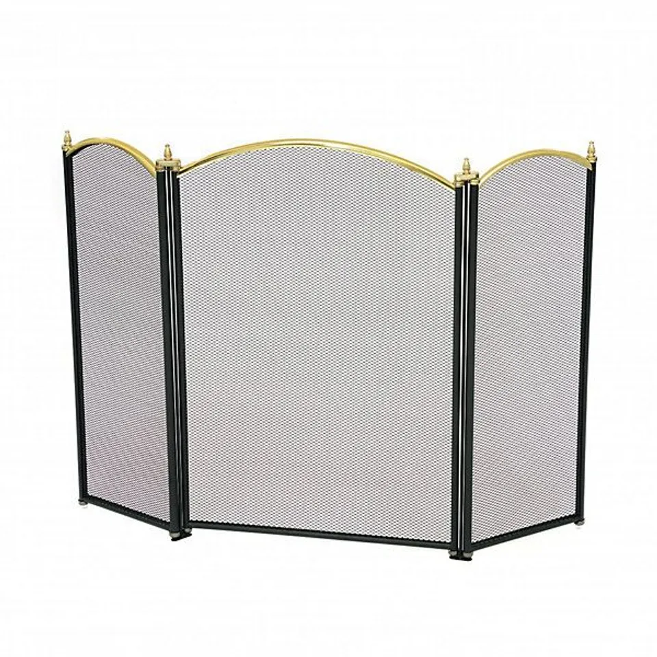 BOXED OYPLA HEAVY DUTY STEEL 3 PANEL FIRE SCREEN SPARK GUARD