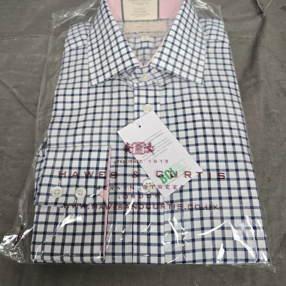 hawes & Curtis  slim fit checked shirt size 15.5 - 35