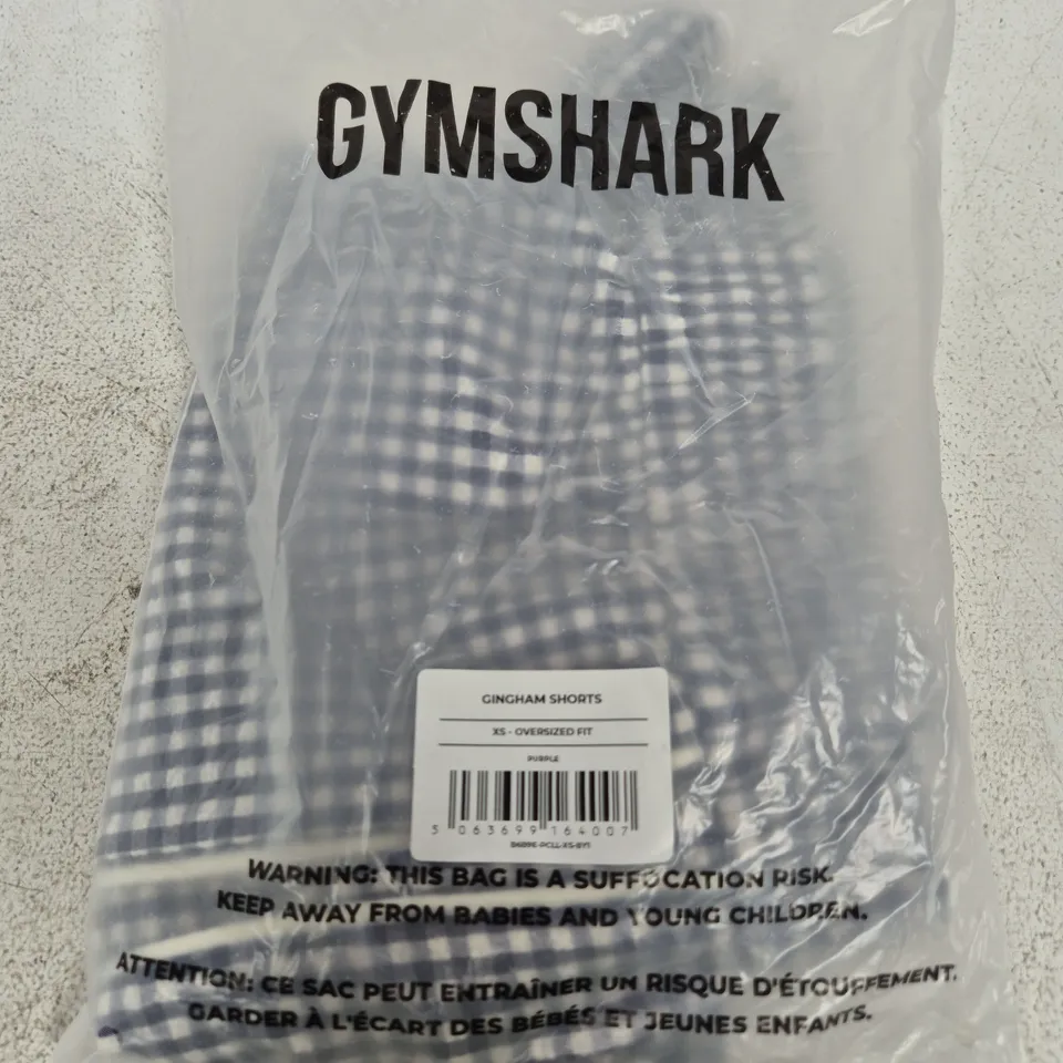 GYMSHARK GINGHAM SHORTS – UK XS