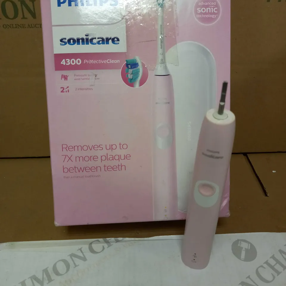 PHILIPS SONICARE PROTECTIVECLEAN MODEL 4300 ELECTRIC TOOTHBRUSH, PASTEL PINK