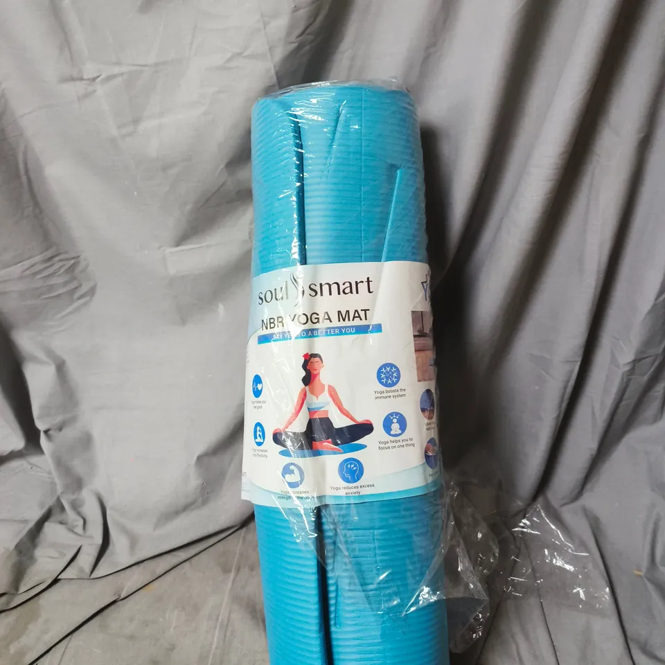 BLUE YOGA MAT – ROLLED, IN PACKAGING