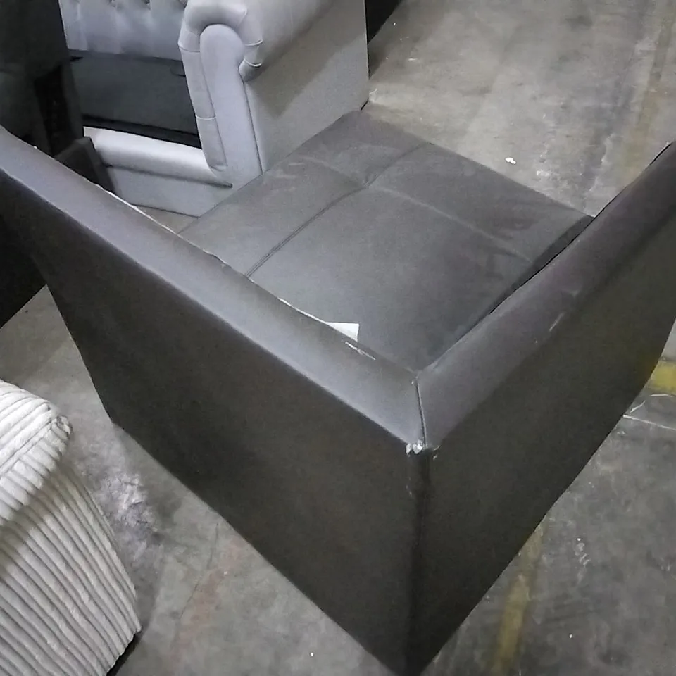 BROWN LEATHER CORNER SOFA SECTION 