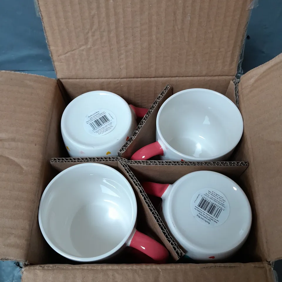 LOT OF 4 BOOFLE LOVE MUGS