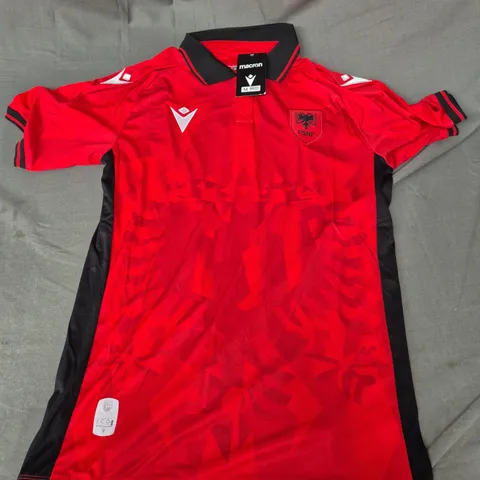 MACRON ALBANIAN NATION TEAM FOOTBALL JERSEY IN RED - MEDIUM