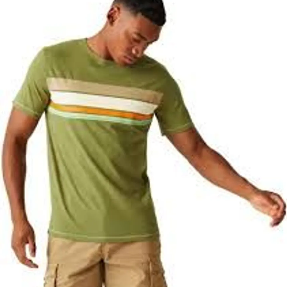 BRAND NEW REGATTA RAYONNER T-SHIRT IN OLIVE BRANCH - UK M